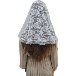 Mantylka Biała Koronkowa Klasyczna – Tradycyjne Nakrycie Głowy na Mszę świętą