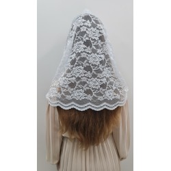 Mantylka Biała Komin Infinity – Wygodne Tradycyjne Katolickie Koronkowe Nakrycie Głowy