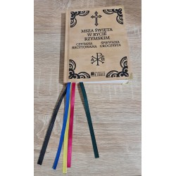 Kolorowa zakładka do Książek, Mszału i Modlitewnika – 5 Wstążek 30 cm – Skóra PU